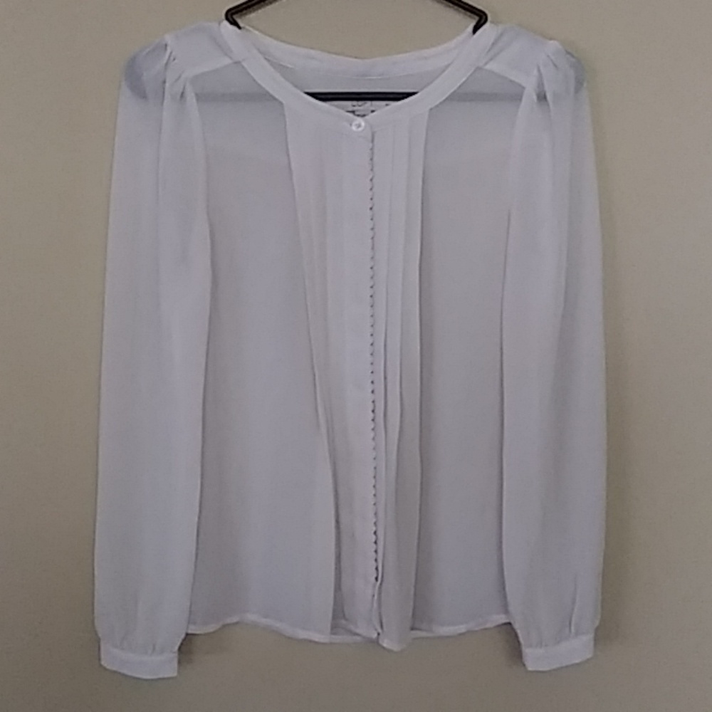Loft long sleeve white blouse